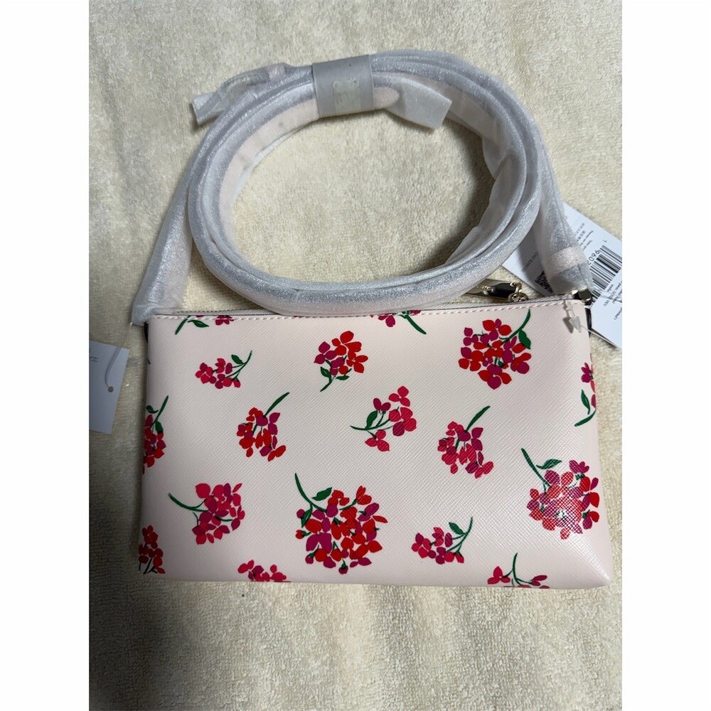 Kate Spade Sadie Coastal Floral Crossbody Bag + Fuchsia Zip Wristlet Set - Picture 7 of 12